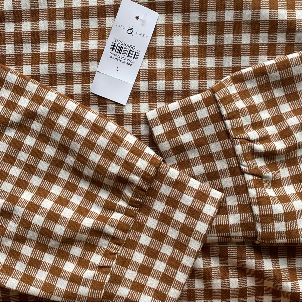 LOU AND GREY BIRDSEYE GINGHAM PONTE SWEATSHIRT SIZE LARGE - Picture 2 of 11